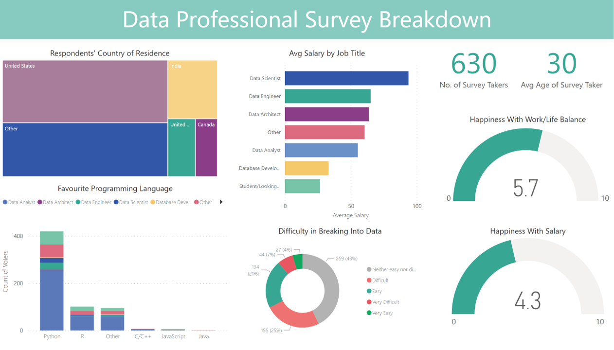 data professionals survey breakdown